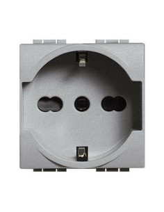Bticino NT4140/16 presa schuko tedesca 2P+T per serie Living Light grigio tech