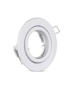V-TAC VT-7227 Portafaretto led GU10 / GU5.3 da incasso in metallo colore bianco rotondo orientabile - sku 3469