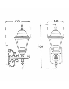 Portalampada lanterna Small Facing UP alluminio IP44  E27 Mod. VT-760 2