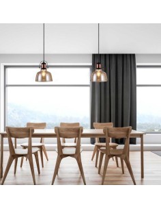 V-TAC VT-7220 Lampadario led Vintage industriale 1MT E27 Elegant Ð¤220mm metallo e vetro ambrato 2