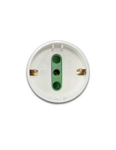 Adattatore salvaspazio spina italiana 2P+T 10A presa italo/tedesca 2P+T 16A colore bianco Fanton 82125 2