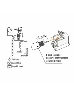 Presa Tv passante connettore maschio compatibile Bticino Axolute colore nero Ettroit AN2253 2