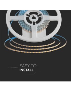 V-TAC LED VT-2835 Strip LED 24V SMD2835 120led/mt 8W/Mt striscia doppio PCB ultrasottile 3mm 3000K IP20 - 23024 2