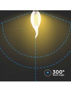 V-TAC VT-1997 Lampadina LED candela filamento lampada 4W E14 100LM/W bianco naturale 4000K - 214429 2