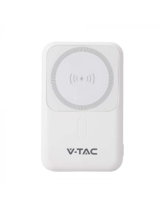 V-TAC power bank magsafe 10000Ah magnetico con ricarica wireless 20W ultrasottile colore bianco - 23039 2