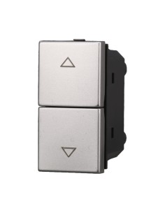 ETTROIT AG1202 Pulsante Doppio Saliscendi 1P+1P 16A Grigio Compatibile Con Bticino Axolute