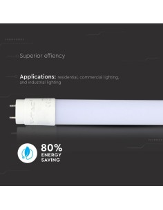 V-TAC VT-1277 Tubo led neon 18W T8 G13 120cm bianco naturale 4000k in nanoplastica sku 216273 2