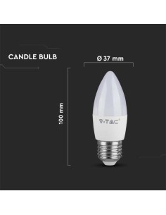 V-Tac VT-1821 Lampadina Candela LED 4,5W E27 bianco caldo 2700K - SKU 2143421 2