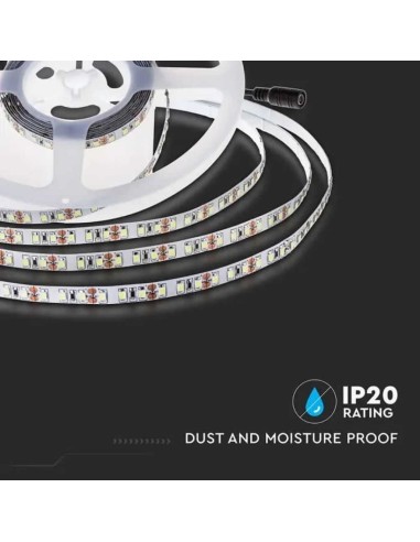 V-TAC VT-2835 Striscia 630LED 24V 8W/mt SMD2835 137lm/w 5Mt 6500K bianco freddo IP20 - SKU 212595