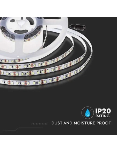 V-TAC VT-2835 Striscia 630LED 24V 8W/mt SMD2835 137lm/w 5Mt 6500K bianco freddo IP20 - SKU 212595