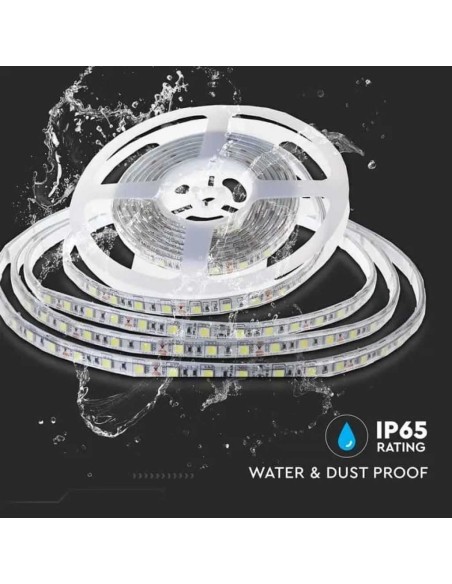 V-TAC VT-2835 Striscia 7.5W/mt 120led/mt 24V SMD2835 10Mt bianco naturale 4000K waterproof IP65 - SKU 212626