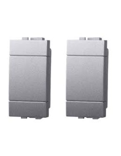 ETTROIT LG0100 falso polo copritasto 1P grigio copriforo compatibile Bticino Living (2pz)