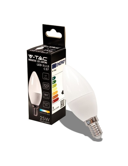 V-TAC VT-1818 Lampadina LED candela SMD 3.7W E14 bianco naturale 4000K sku 214166