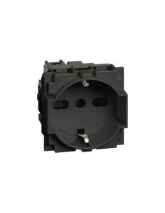 Presa BTicino Living Now standard tedesco in configurazione bipasso 2 moduli - nero KG4140A16