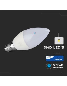 V-Tac PRO VT-226 Lampadina led E14 4.5W Chip Samsung SMD candela luce bianco naturale 4000K - SKU 21172 2