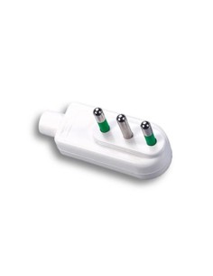 Spina a squadra S11 smontabile colore bianco italiana 2P+T 10A ribassata Fanton 80030
