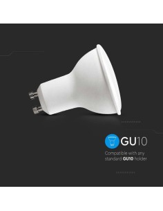 V-TAC VT-2225 Lampadina led faretto 4.5W SMD GU10 bianco caldo 3000K copertura satinata box 6 pezzi - SKU 212739 2