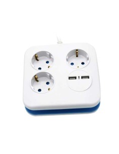 V-TAC VT-1153-2 Multipresa ciabatta 3 posti EU standard 10A + 2 prese USB cavo 1,5mt  - sku 8799