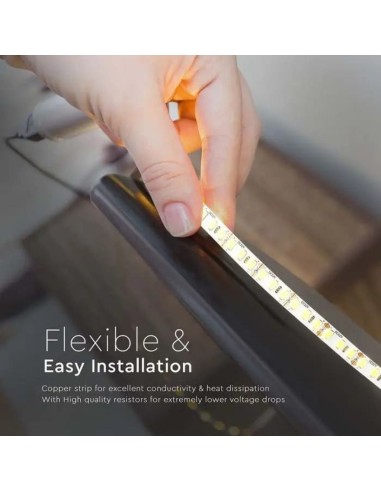 V-TAC VT-2835 Striscia LED 12V 240LED/mt SMD2835 20w/m strip 5Mt 2000lm/mt  luce 4000k 10mm IP20 sku 212165